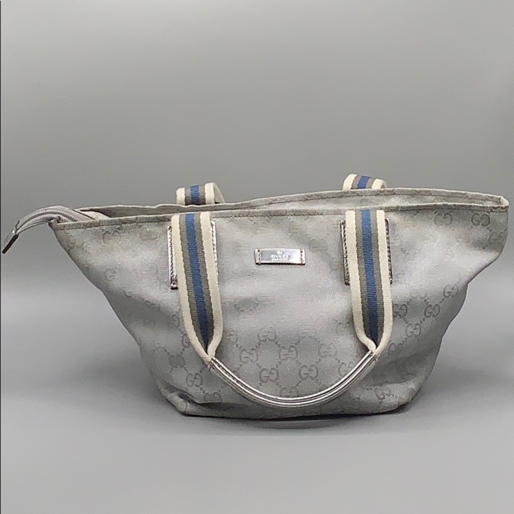 Vintage Gucci Monogram Silver Handbag
